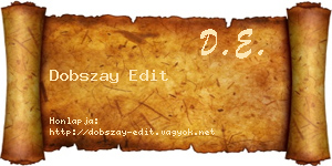 Dobszay Edit névjegykártya