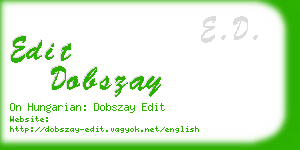 edit dobszay business card